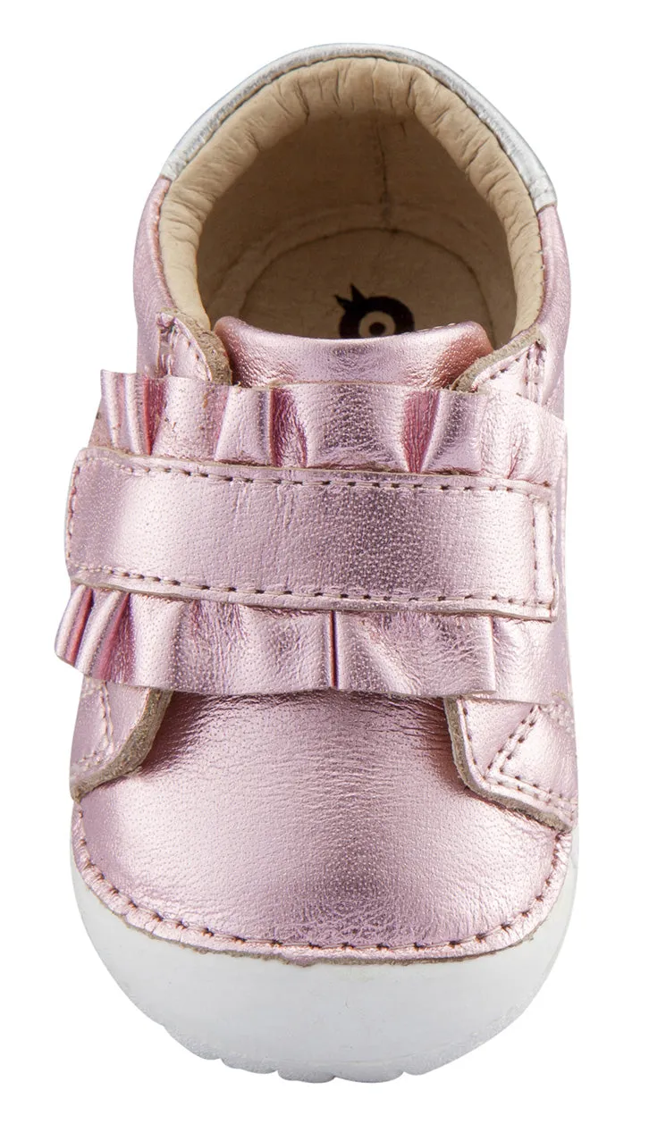 Old Soles Girl's Frill Pave Sneakers, Pink Frost/Silver