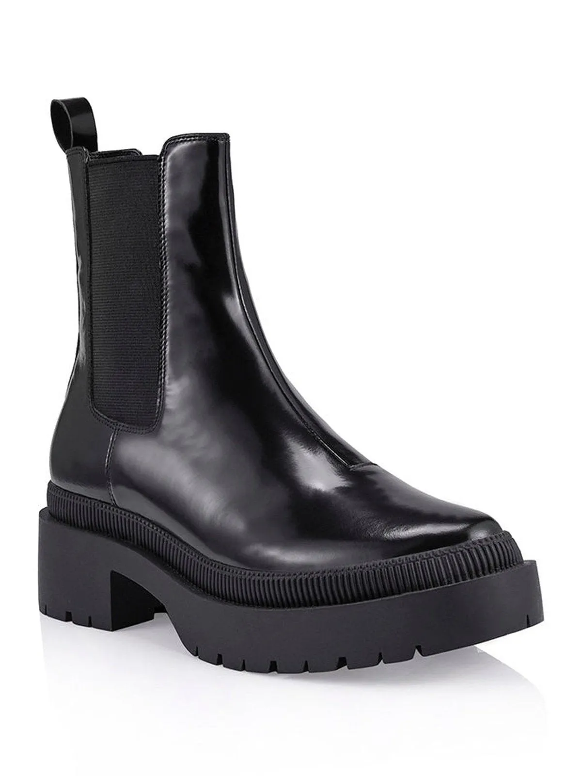 Orielly Combat Chunky Boots - Black Box Kid Leather