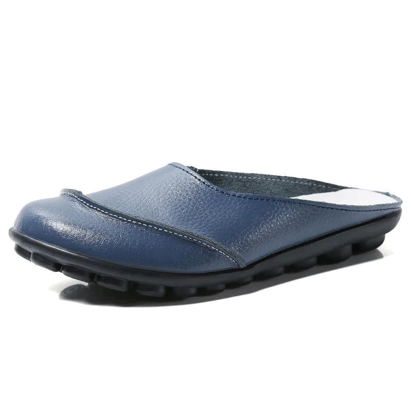 Owlkay Slippers: Leather Soft Soles Comfortable Flat Shoes - Enhance Your Style & Comfort