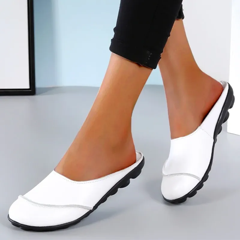 Owlkay Slippers: Leather Soft Soles Comfortable Flat Shoes - Enhance Your Style