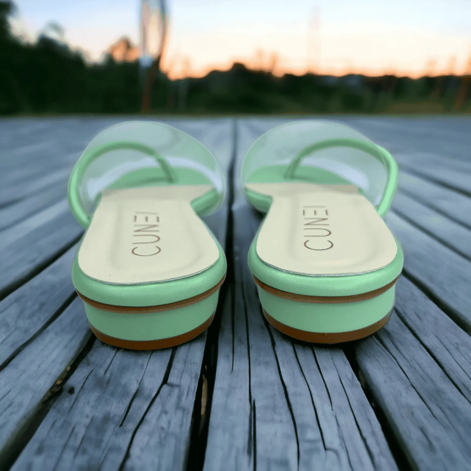 Pastel Green Clear Strap Heels