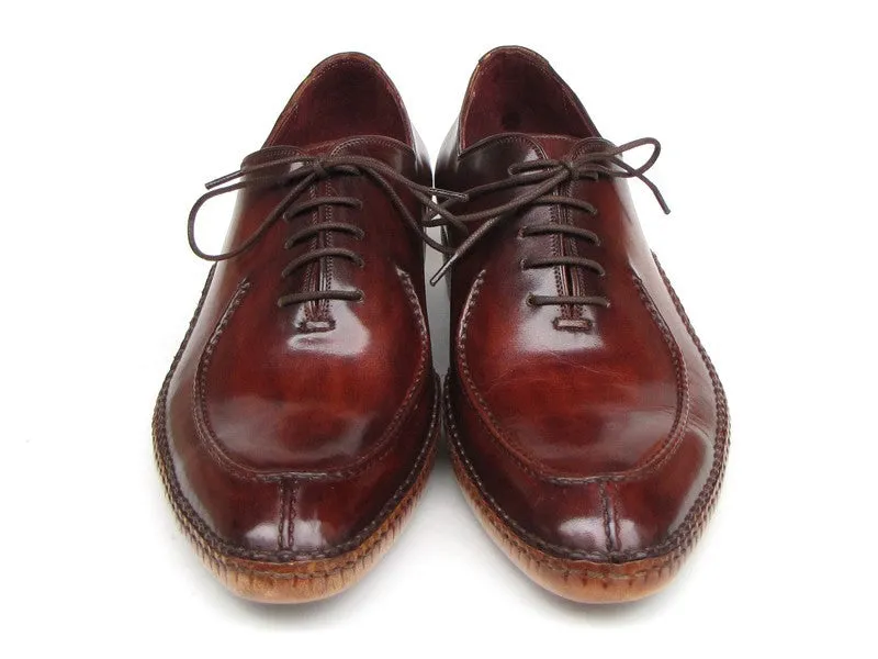 Paul Parkman Burgundy Side Handsewn Split-Toe Oxfords