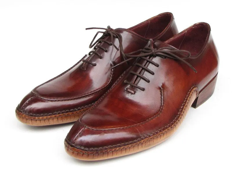 Paul Parkman Burgundy Side Handsewn Split-Toe Oxfords