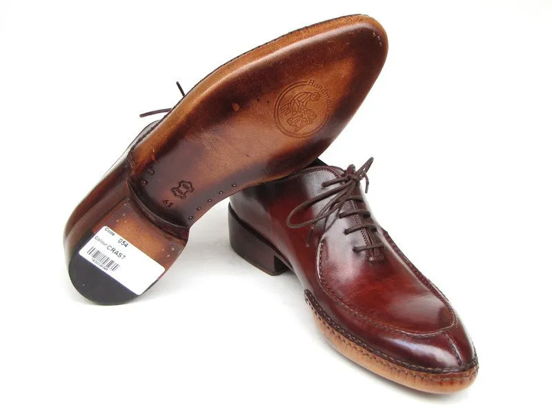 Paul Parkman Burgundy Side Handsewn Split-Toe Oxfords