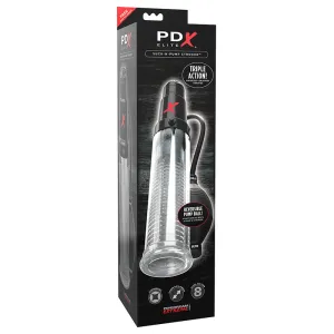 PDX Elite Suck-N-Pump Vibrating Penis Pump & Stroker Clear