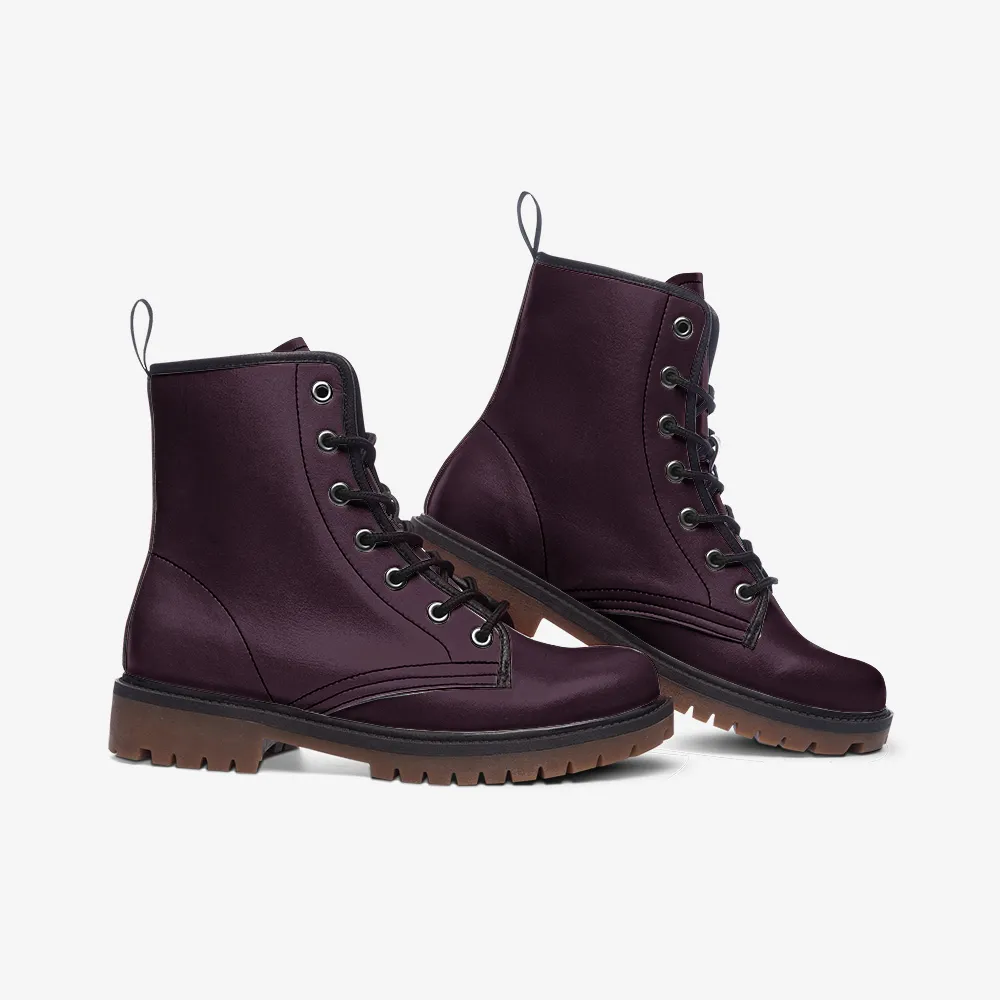 Plum Purple Lace Up Boots