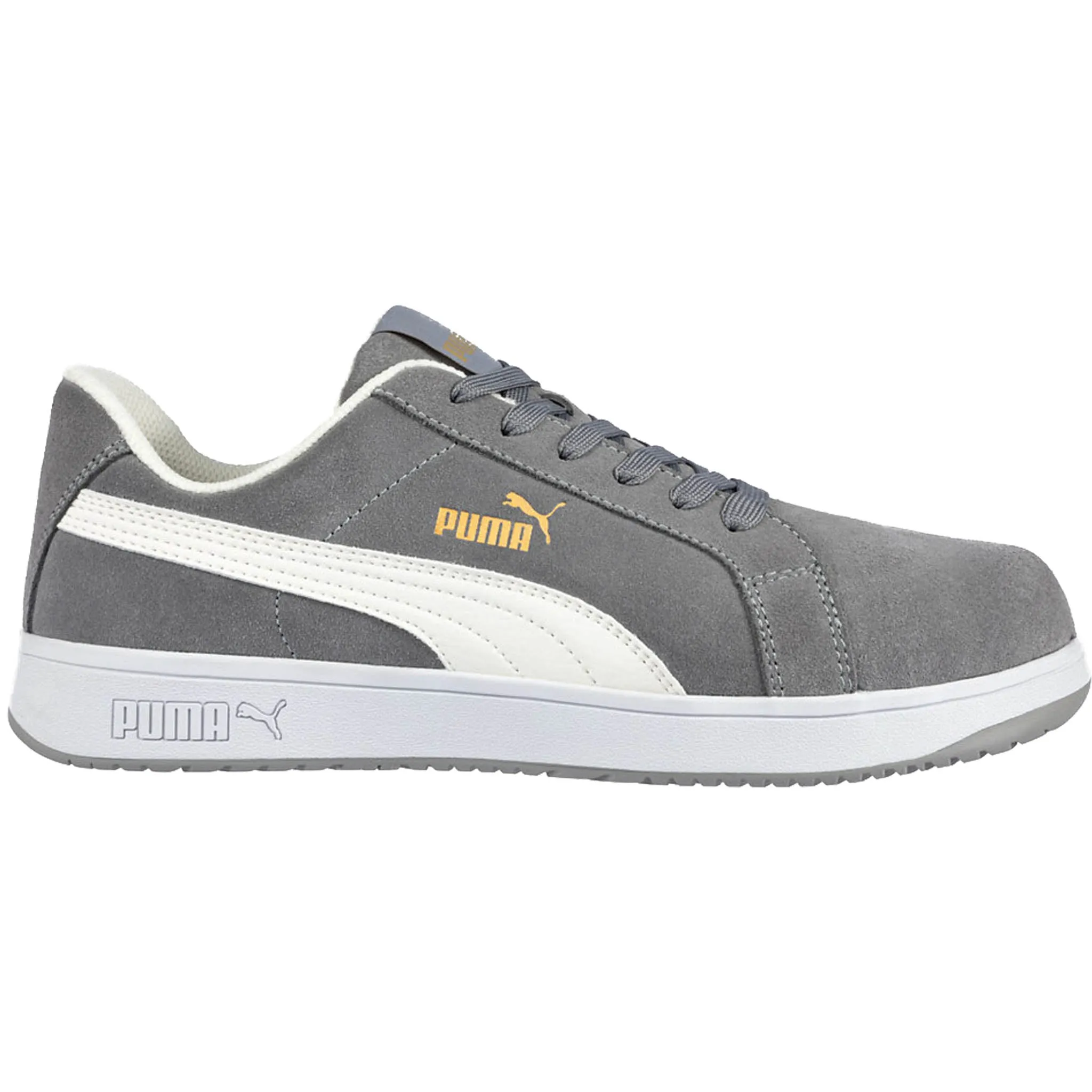 Puma Women's 640125 Iconic Suede Low Grey Composite Safety Toe Metal Free Work Shoes