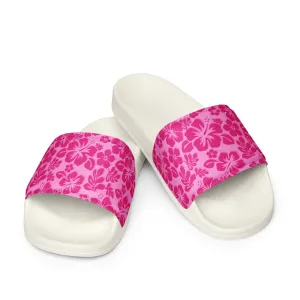 Raspberry Pinks Hawaiian Flowers Women’s Slides Sandals