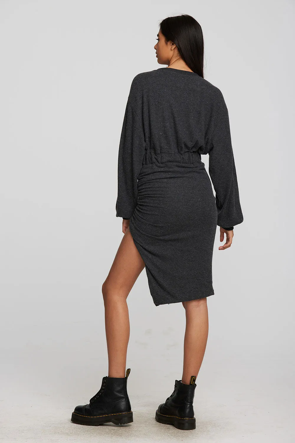 Recycled Bliss Knit Midi Dress with Shirring