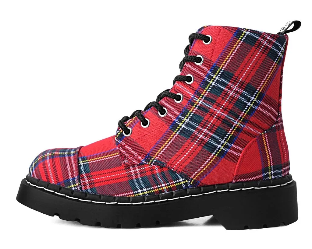 Red Plaid 7-Eye Anarchic Boot