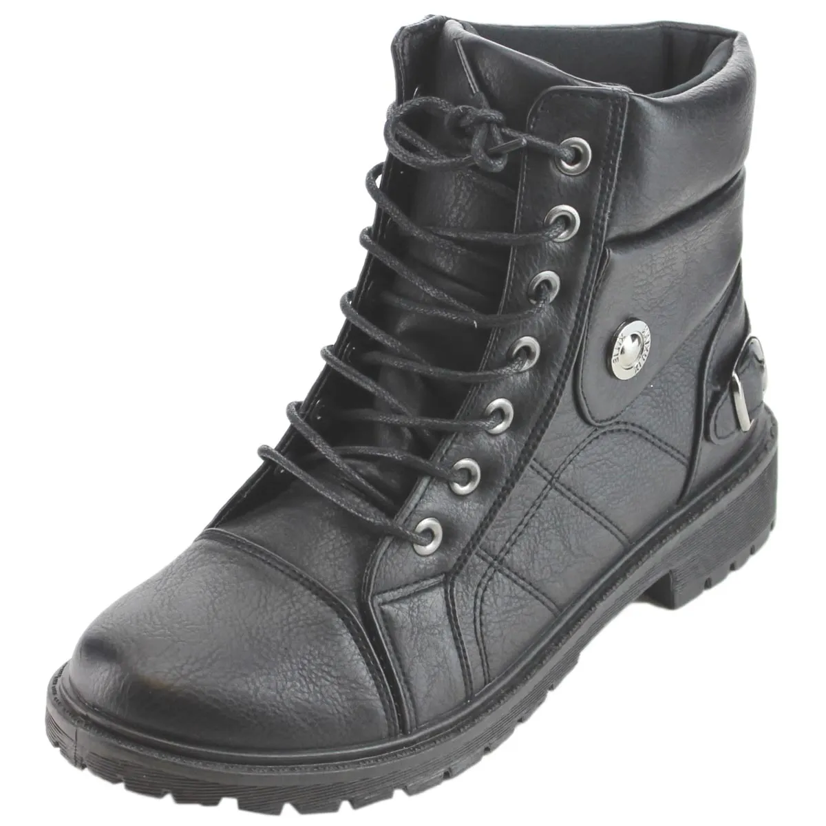 Refresh Footwear Women's Lace Up Rubber Sole Combat Boot