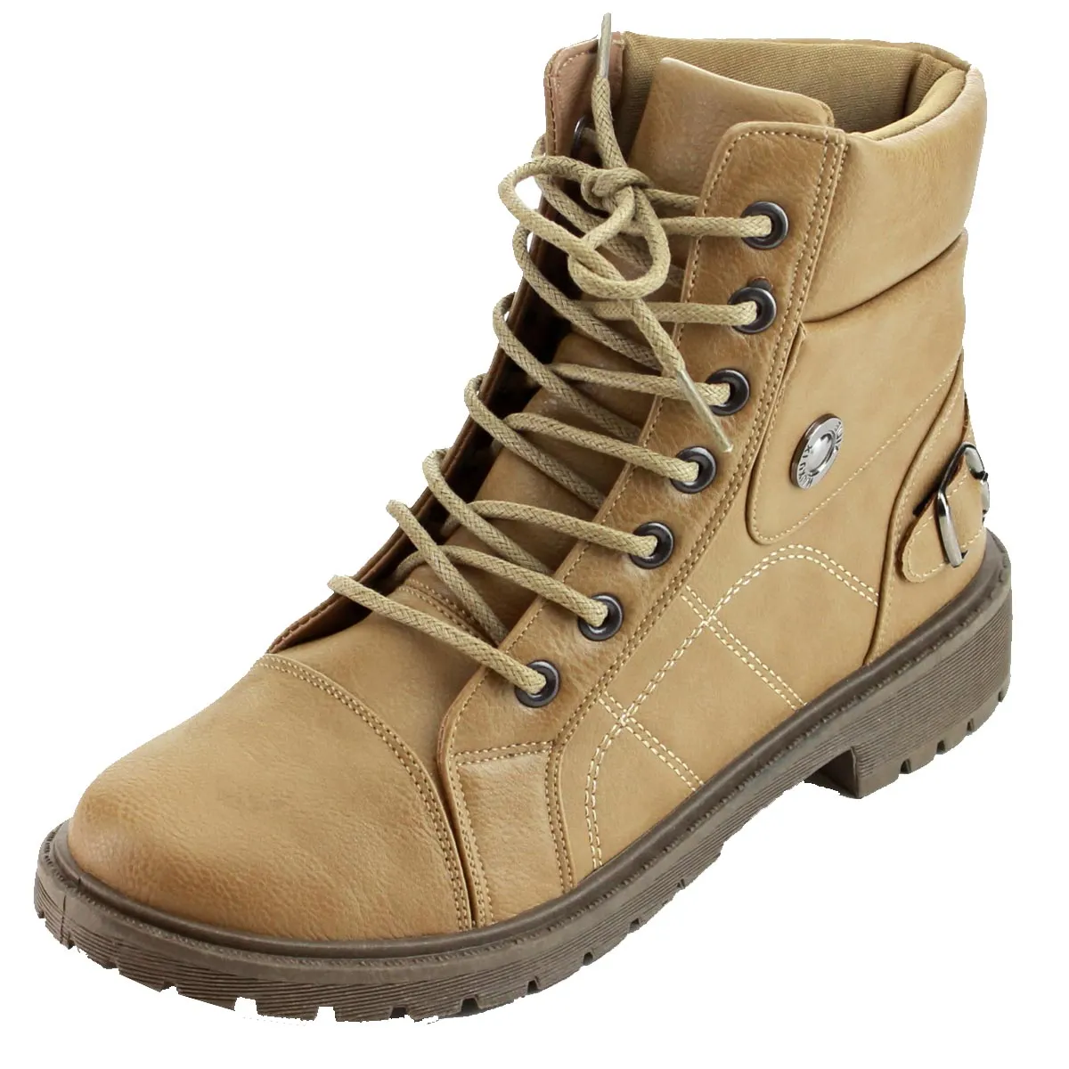 Refresh Footwear Women's Lace Up Rubber Sole Combat Boot