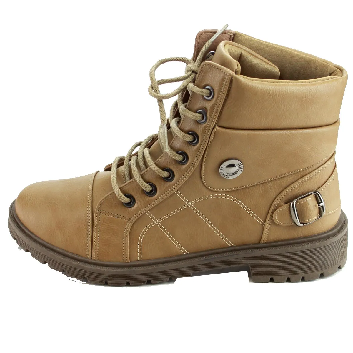 Refresh Footwear Women's Lace Up Rubber Sole Combat Boot