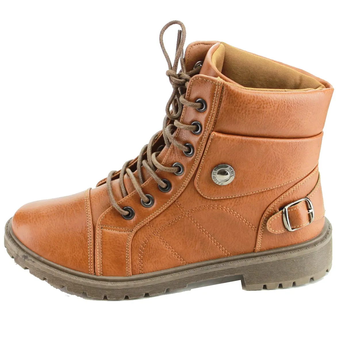 Refresh Footwear Women's Lace Up Rubber Sole Combat Boot