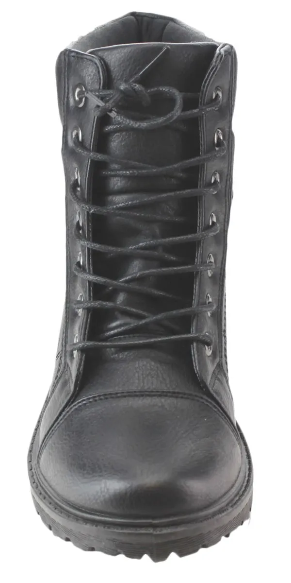 Refresh Footwear Women's Lace Up Rubber Sole Combat Boot