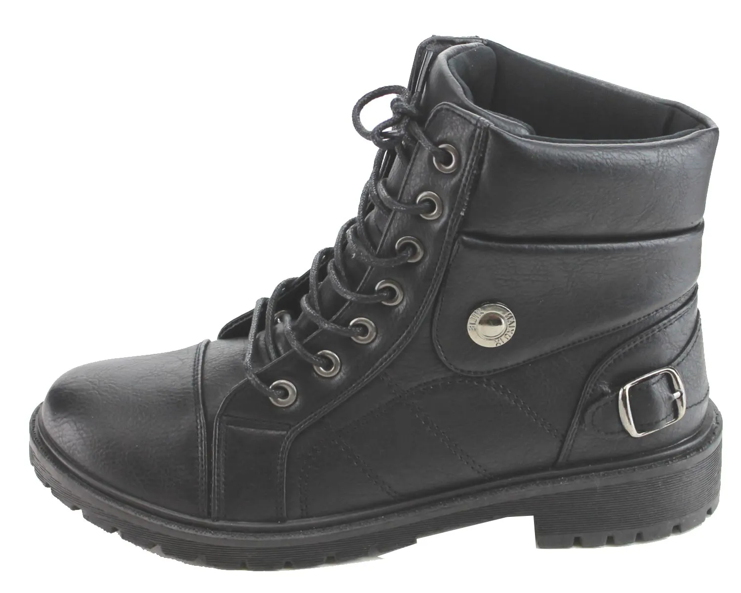 Refresh Footwear Women's Lace Up Rubber Sole Combat Boot