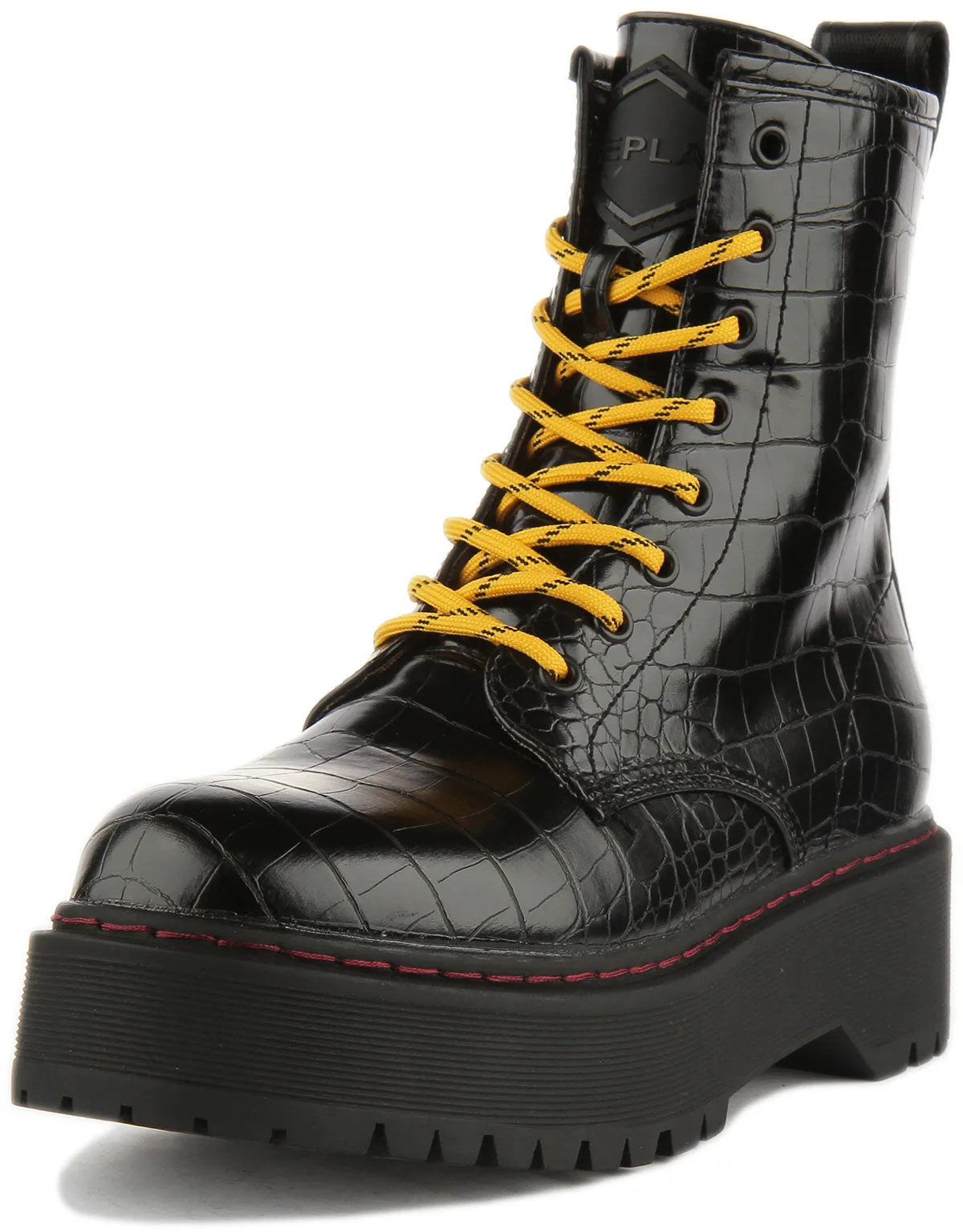 Replay Amity Combat Style Boots In Black For Women