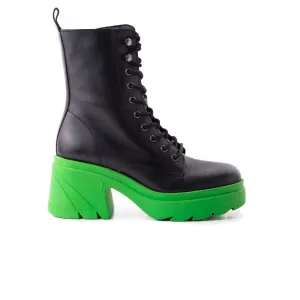 Romeo Black/Green Leather