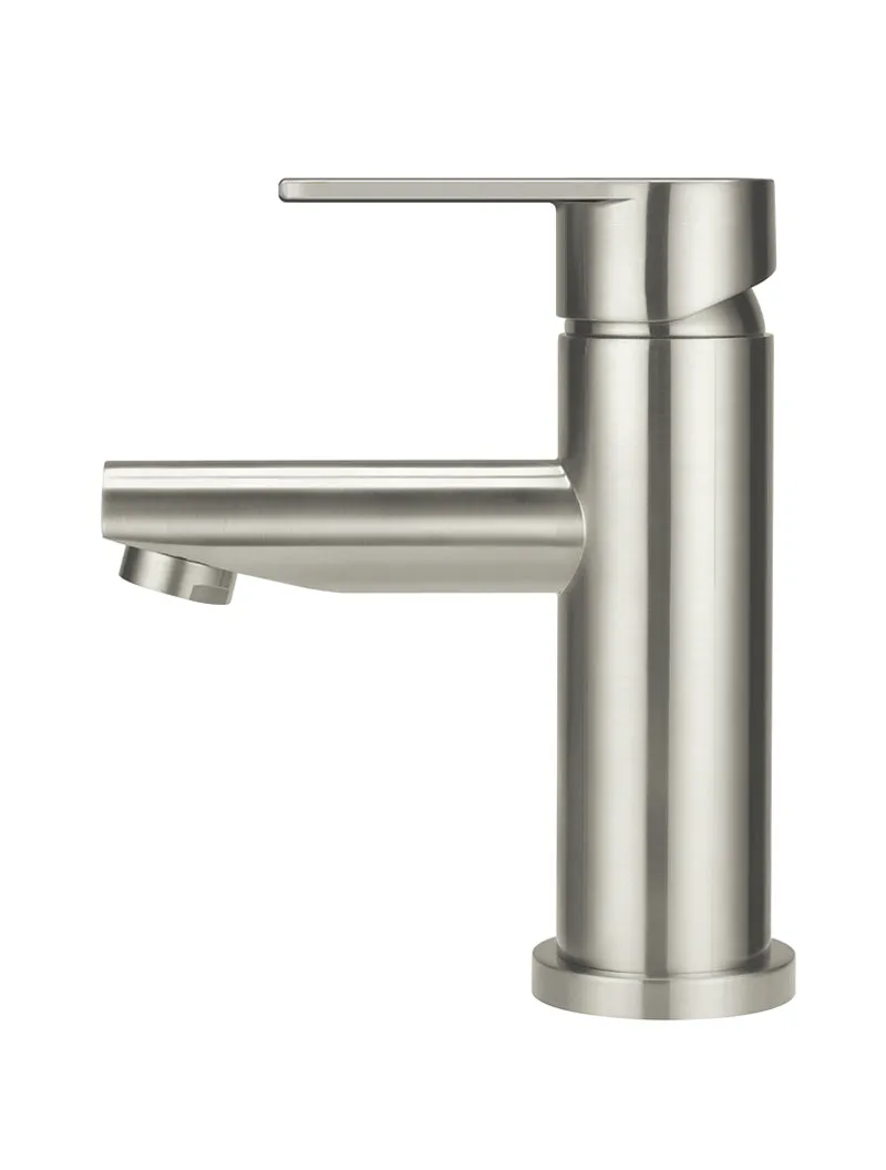 Round Paddle Basin Mixer - PVD Brushed Nickel