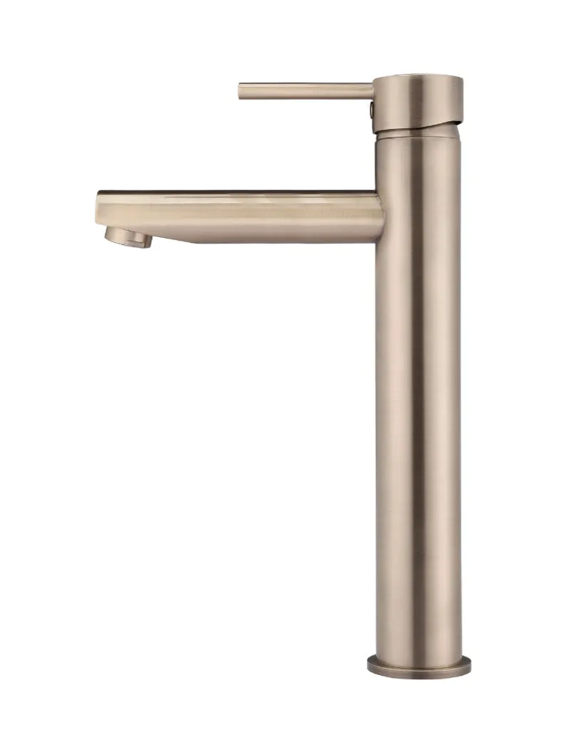 Round Tall Basin Mixer - Champagne