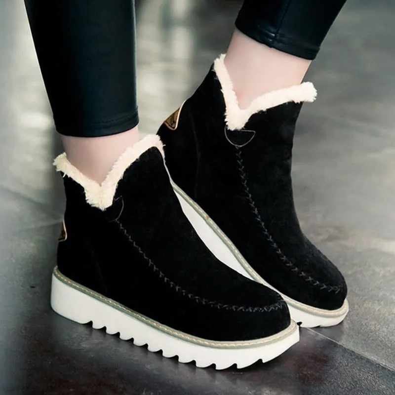 Round Toe Cotton Snow Boots for Women