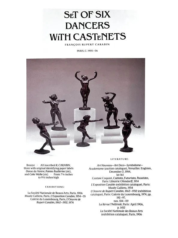 Rupert Carabin Set of Six Castanet Dancers