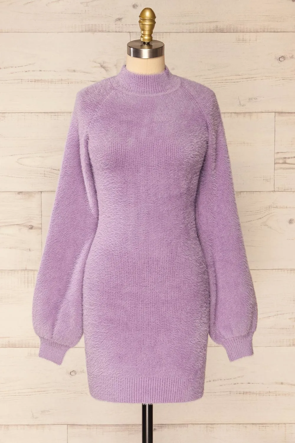 Sanlucar Lilac | Long sleeve Knit Short Dress