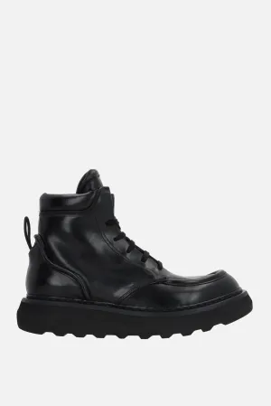 smooth leather combat boots