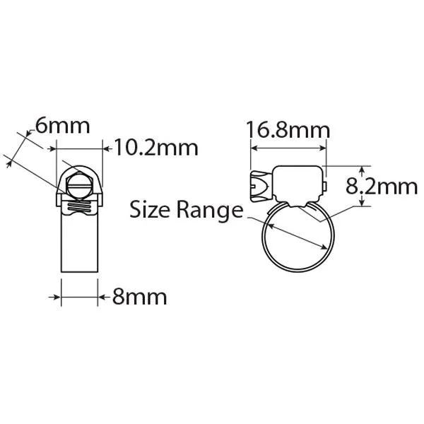 S/S Perforated Micro Hose Clamp - 10 Per Box