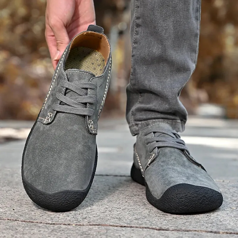 Step into Effortless Style and Comfort with IEERD Suede Leather Lace-Up Casual Shoes