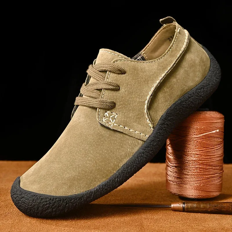 Step into Effortless Style and Comfort with IEERD Suede Leather Lace-Up Casual Shoes