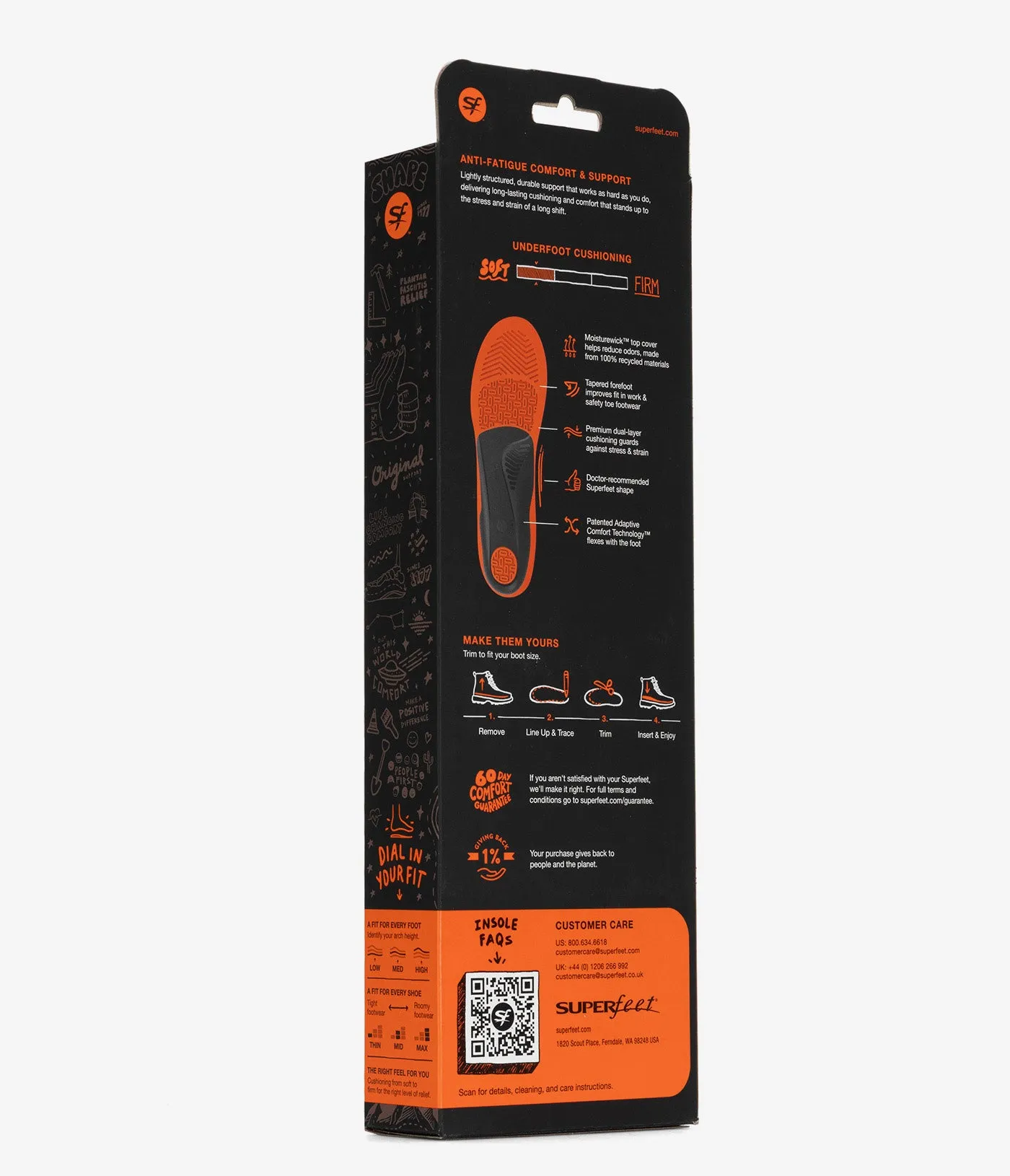 Superfeet Work Cushion Insoles (Orange Blue)