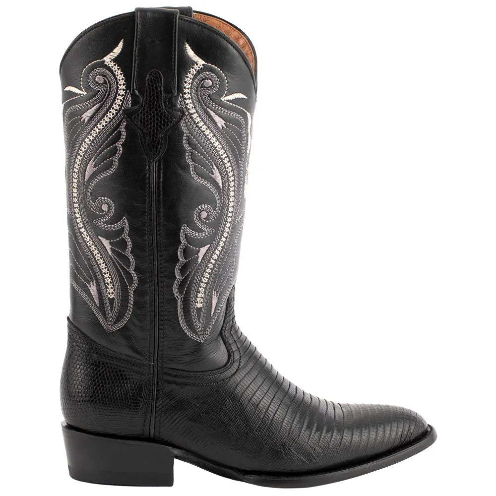 Teju Lizard Round Toe Cowboy Boots