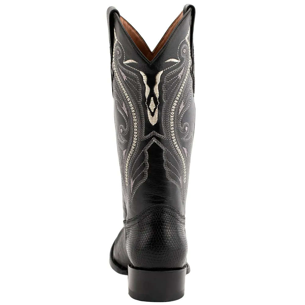 Teju Lizard Round Toe Cowboy Boots