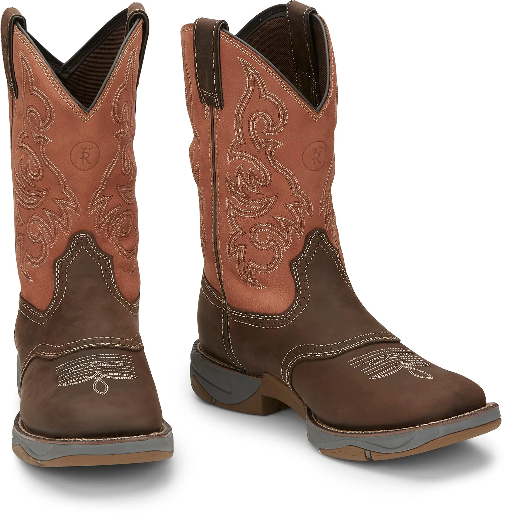 'Tony Lama' Men's 11" Junction Dusty Boot - Dusty San Antone Orange / Brown