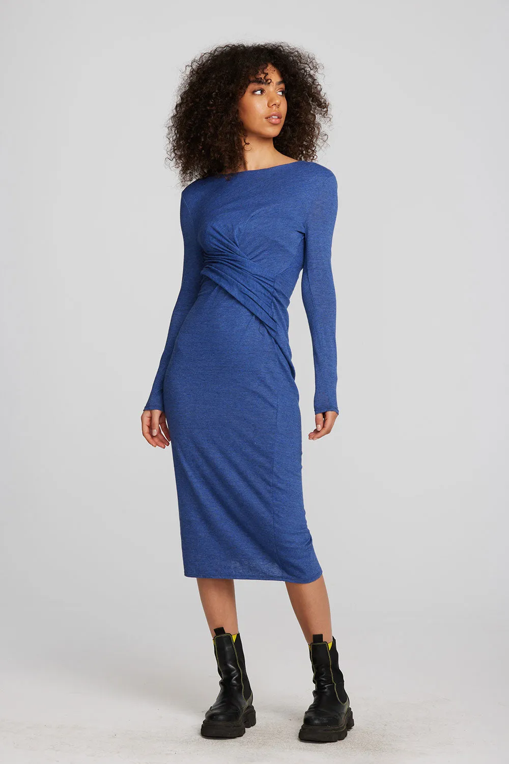 Triblend Corset Wrap Midi Dress