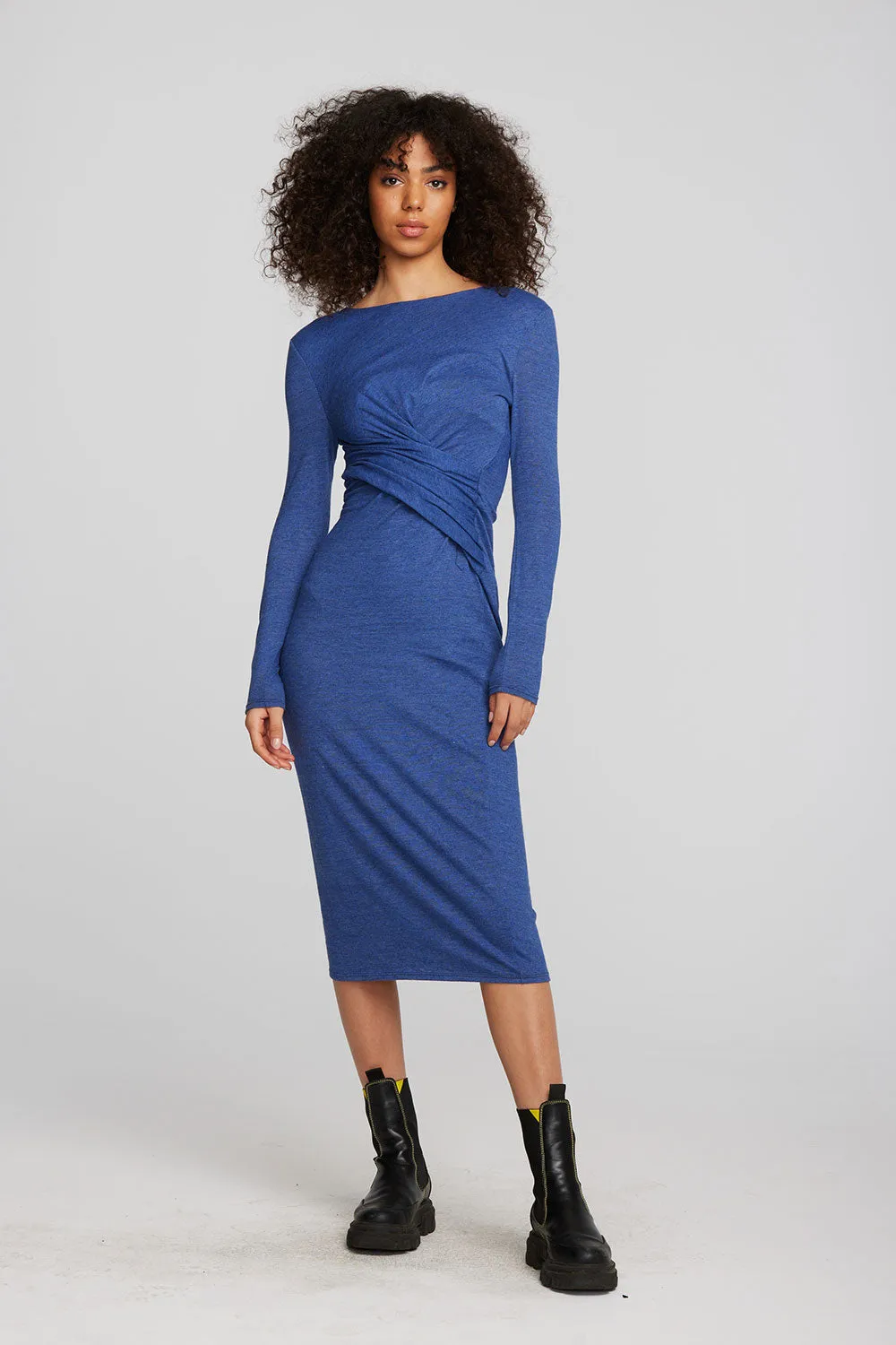 Triblend Corset Wrap Midi Dress