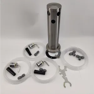 Triple Tap Brushed Stainless Font Kit  with SS Duotight Short shank and Black handle (Without Tap)