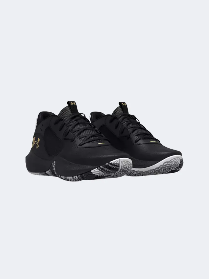 Under Armour Lockdown 6 Ps-Boys Basketball Shoes Black/Metallic Gold