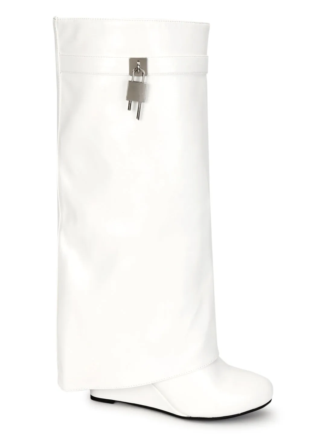 White PU High-End-Fashion Stylish Knee Boots (TC-RS3670-WHT)