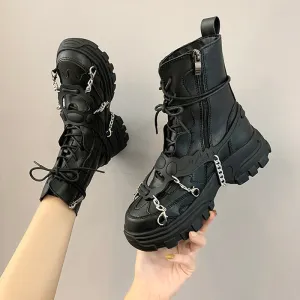 Women Shoes Platform Boots Punk Gothic for Women Boots Combat Ladies