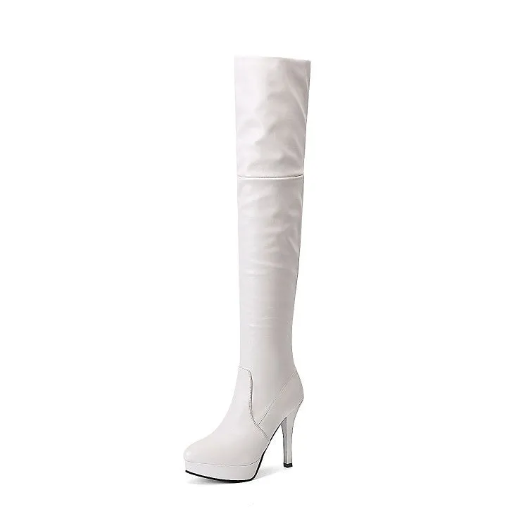 Women's High Heel Platform Thigh High Boots