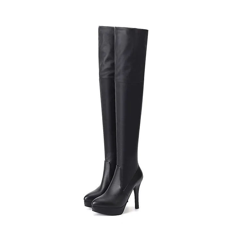 Women's High Heel Platform Thigh High Boots