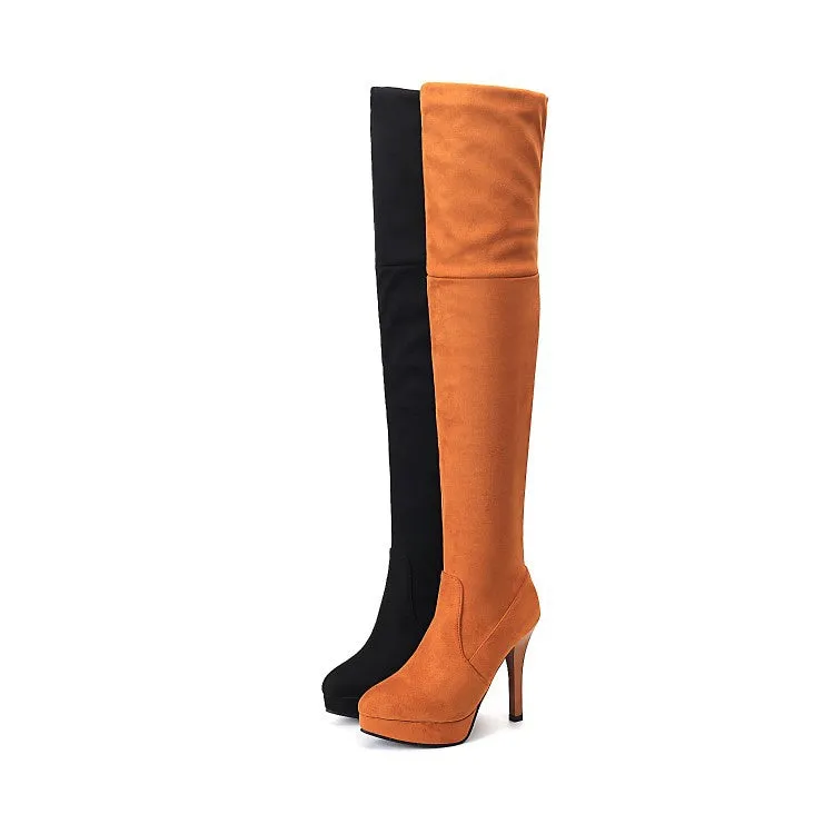 Women's High Heel Platform Thigh High Boots