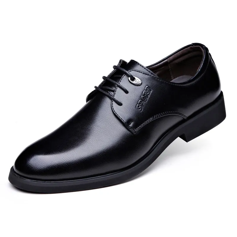 Yeknu Classic Business Formal Black For Men Wedding Lace up Designer Leather Breathable Casual Round Toe Shoes 1307-18