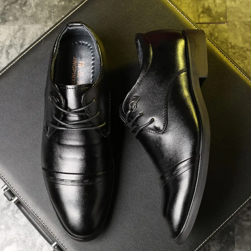 Yeknu Size 37-44 Holfredterse Luxury Black Formal Leather Mens Flat Oxfords Nightclubs Lace up Pointed Toe Wedding Boutique Shoes 1365