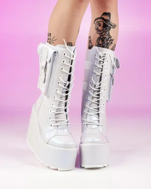 YRU Dune Desert Pearl White Platform Shoes